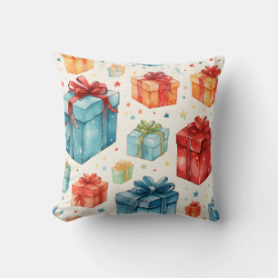 Create Your Own Colourful Christmas Boxes & Bows Cushion