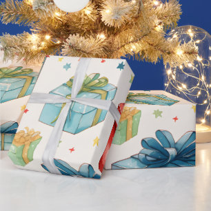 Create Your Own Colourful Christmas Boxes & Bows Wrapping Paper