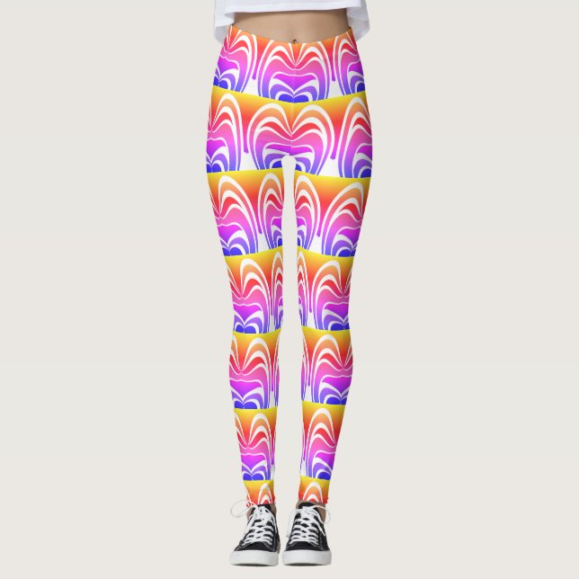Create Your Own Colourful Feminine Design Leggings (Front)
