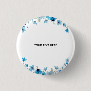 Create Your Own Colourful Floral Border 3 Cm Round Badge