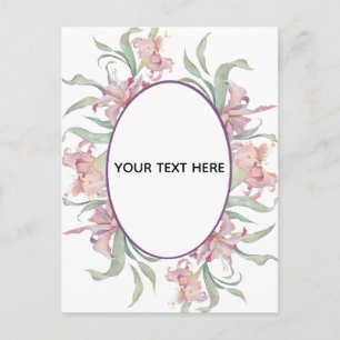 Create Your Own Colourful Floral Border Announcement Postcard