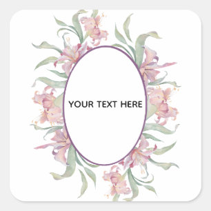 Create Your Own Colourful Floral Border Square Sticker