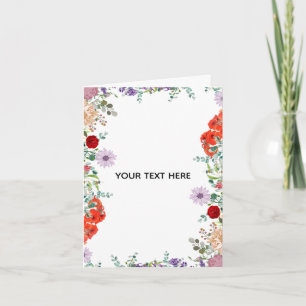 Create Your Own Colourful Floral Border Thank You Card