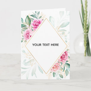 Create Your Own Colourful Floral Border Thank You Card