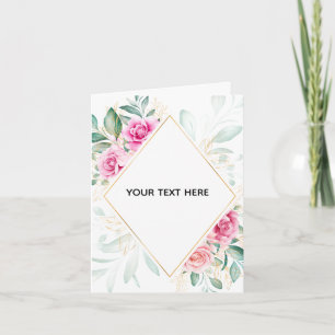 Create Your Own Colourful Floral Border Thank You Card