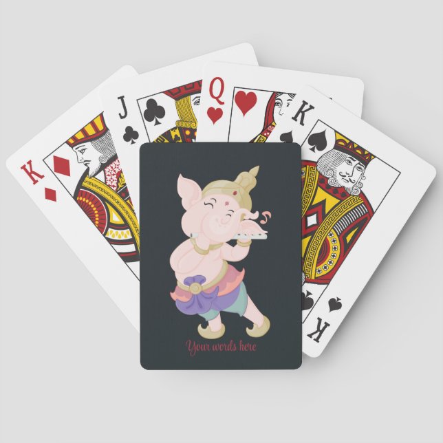 Create Your Own Colourful Ganesh Flute Playing Cards (Back)