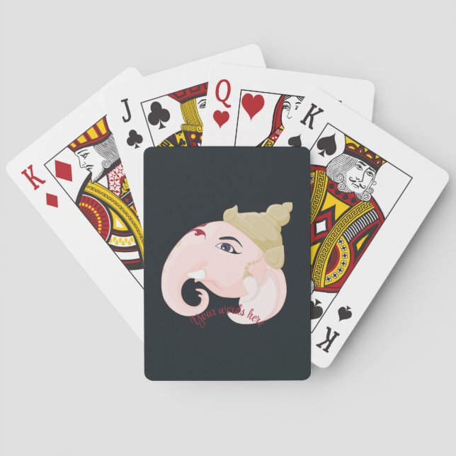 Create Your Own Colourful Ganesh Profile Playing Cards (Back)
