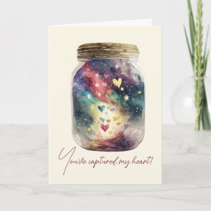 Create Your Own Colourful Jar of Hearts Love Holiday Card