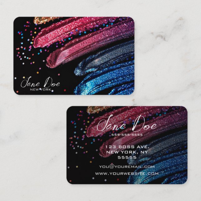 Create Your Own Colourful Makeup Business Card (Front/Back)