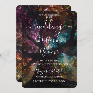 Create Your Own Colourful Rainbow Tree Wedding Invitation