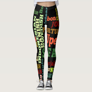 Create your own Colourful World National Languages Leggings
