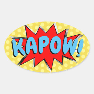 Create Your Own Comic Book Sound Effects Oval Sticker