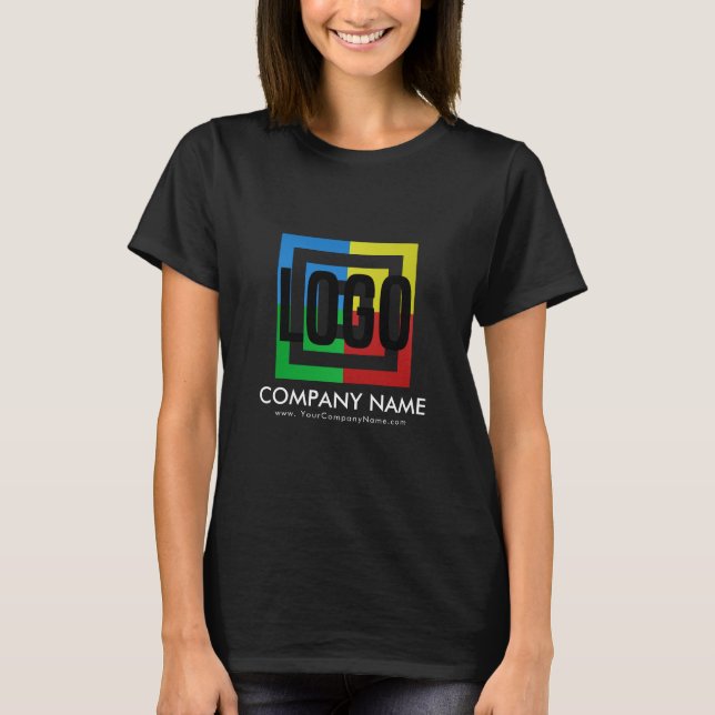 Create Your Own Company Logo Business Details T-Shirt (Front)