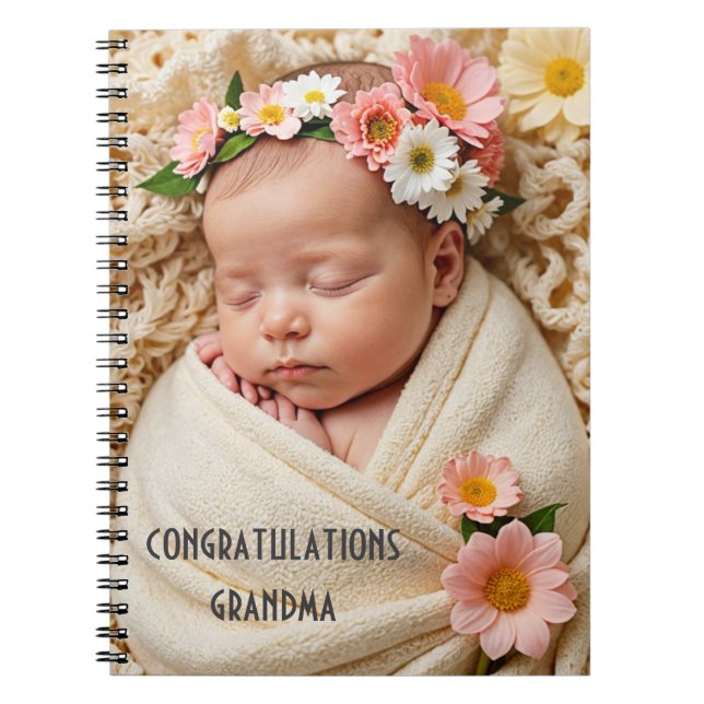 Create Your Own Congratulations Baby Photo custom Notebook (Front)