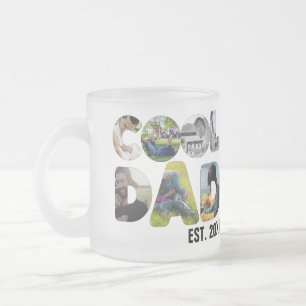 Create your own cool dad 7 letter photo for him frosted glass coffee mug