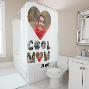 Create your own Cool mom 7 letter photo for her Shower Curtain
