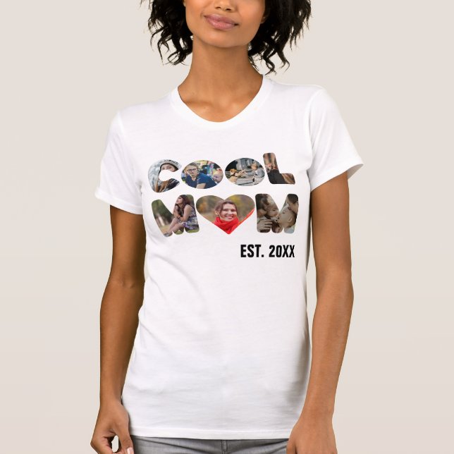 Create your own Cool mum 7 letter photo for her T-Shirt (Front)
