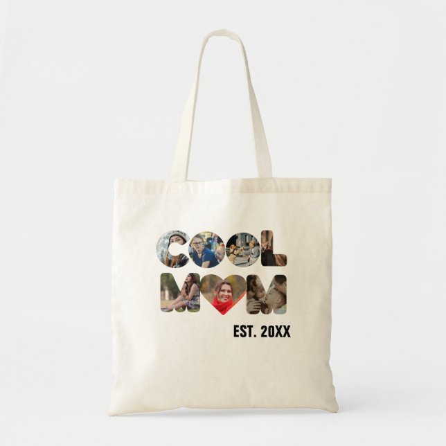 Create your own Cool mum 7 letter photo for her Tote Bag (Front)