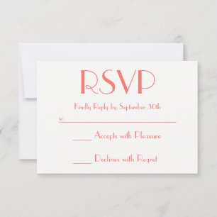Create Your Own Coral and White RSVP Card