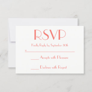 Create Your Own Coral and White RSVP Card