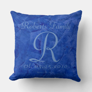 Create Your Own Cornflower Blue Monograms Cushion