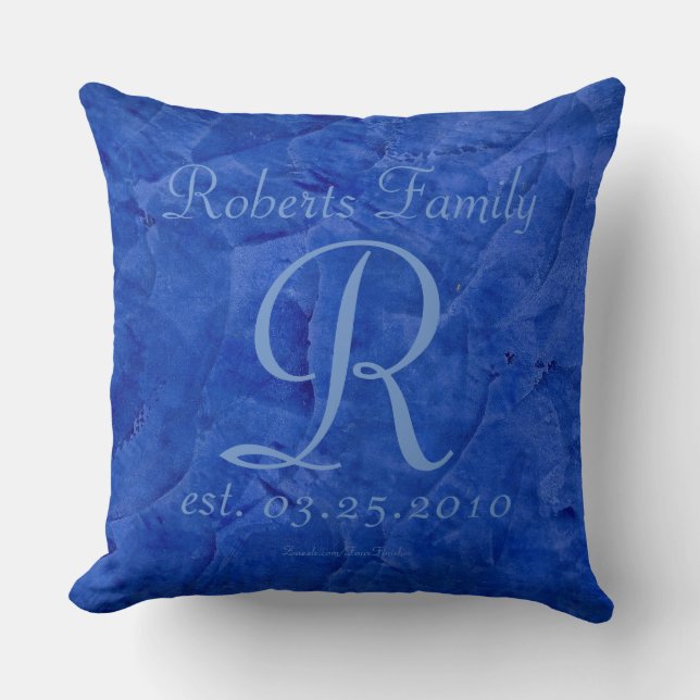 Create Your Own Cornflower Blue Monograms Cushion (Front)