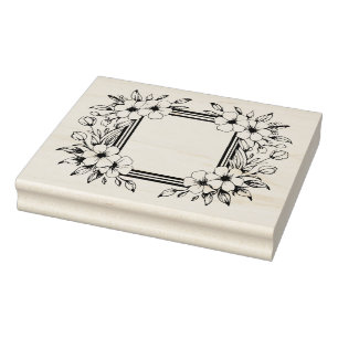 Create Your Own Cosmos Flower Frame Floral Rubber Stamp