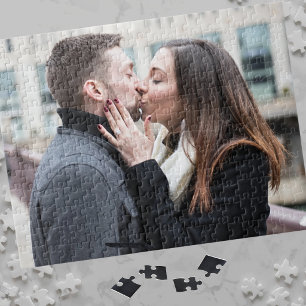 Create Your Own Couple Engagement Photo Jigsaw Puzzle