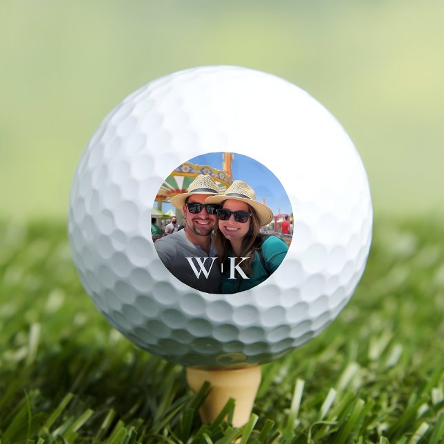 Create Your Own Couple Photo Monogram Golf Balls (Creator Uploaded)