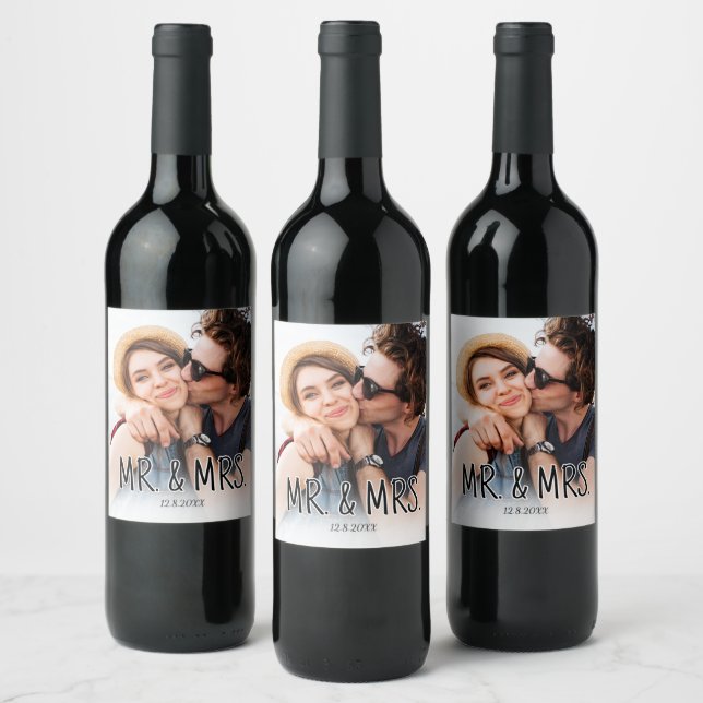 Create Your Own Couples Photo Custom Pic Wine Label (Bottles)