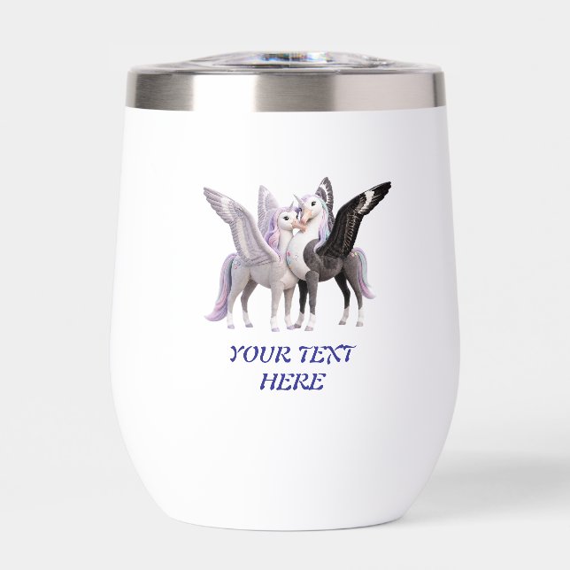 Create Your Own Couples Photo & Text Stemless Wine (Front)