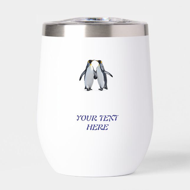 Create Your Own Couples Photo & Text Stemless Wine (Front)