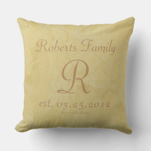 Create Your Own Cream Light Brown Monograms Cushion