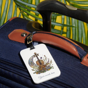 Create Your Own Crescent Moon Lullaby on Violin Luggage Tag