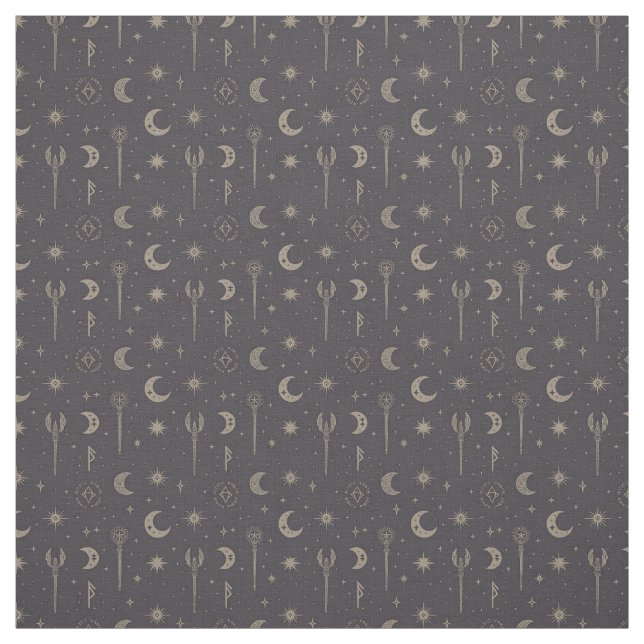 Create Your Own Crescent Moon Magic Wands Black Fabric (Swatch)