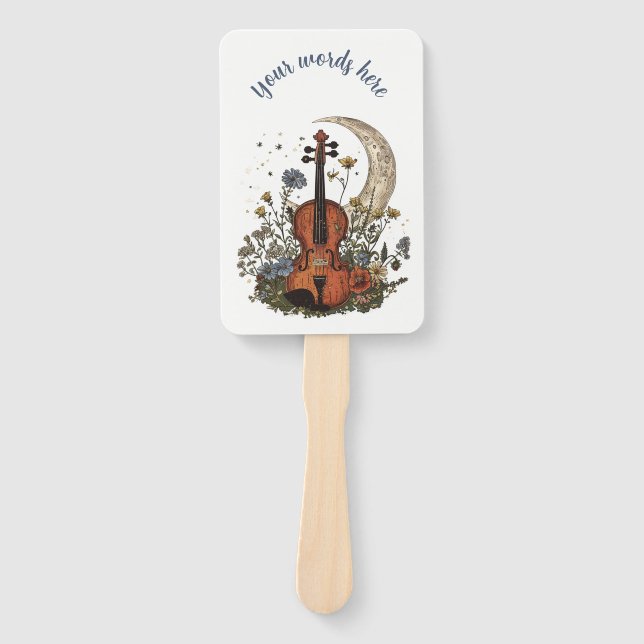 Create Your Own Crescent Moon Sonata on Violin Hand Fan (Front)