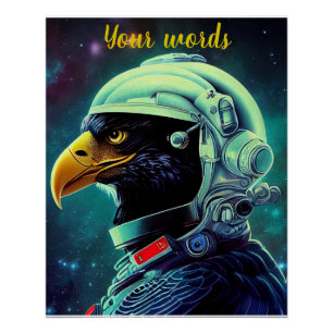 Create Your Own Crow in Space Astronaut Poster