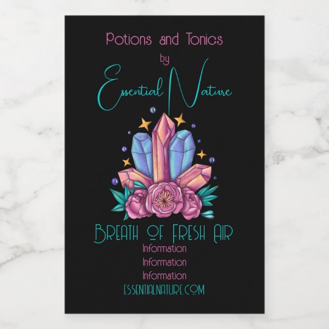 Create Your Own Crystals & Roses Food Label (Single Label)