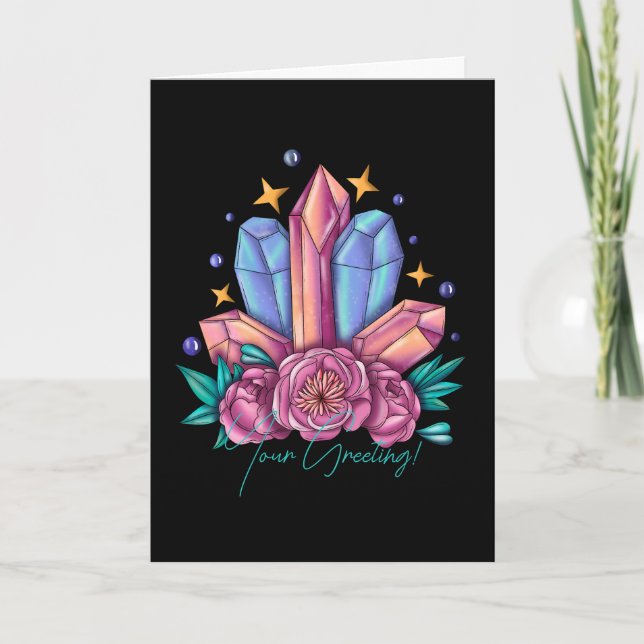 Create Your Own Crystals & Roses Holiday Card (Front)