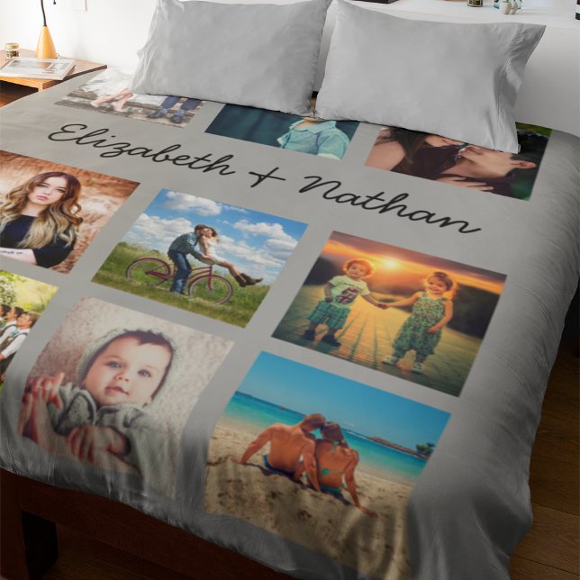 Create Your Own Custom 12 Photo Collage Family Fleece Blanket (Creator Uploaded)