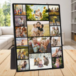 Create Your Own Custom 16 Photo Collage Plaque<br><div class="desc">Make your own photo display plaque featuring 16 of your cherished photo memories in a modern grid style photo collage. Simply add your pictures for custom photo home decor or personalized gift for family and friends.</div>