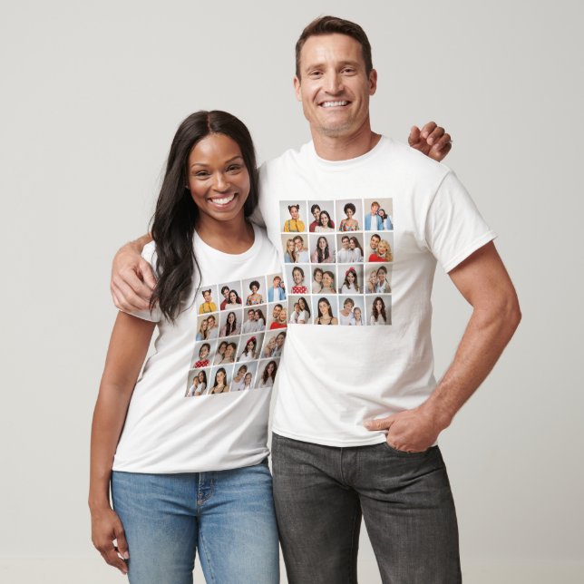 Create Your Own Custom 16 Photo Collage Unisex T-Shirt (Unisex)