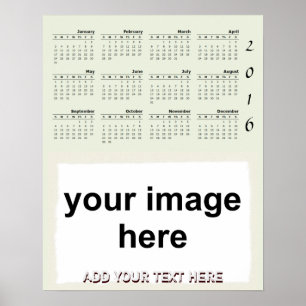 Create Your Own Custom 2016 Photo Wall Calendar Poster
