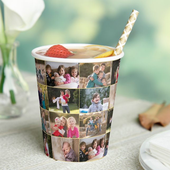 Create Your Own Custom 28 Photo Collage Paper Cups (Create Your Own Custom 28 Photo Collage Paper Cups)