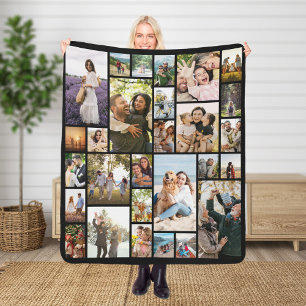 Create Your Own Custom 28 Photo Collage Sherpa Blanket