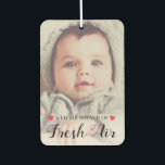 Create your Own | Custom 2 Photo Car Air Freshener<br><div class="desc">Sweet car air fresnener featuring 2 photos of your choice,  red love hearts,  and the sweet saying "a little breath of fresh air".</div>