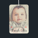 Create your Own | Custom 2 Photo Car Air Freshener<br><div class="desc">Sweet car air fresnener featuring 2 photos of your choice,  red love hearts,  and the sweet saying "a little breath of fresh air".</div>