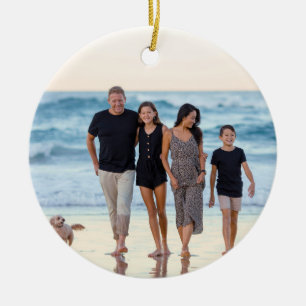 Create Your Own Custom 2 Photo Double Sided Ceramic Tree Decoration