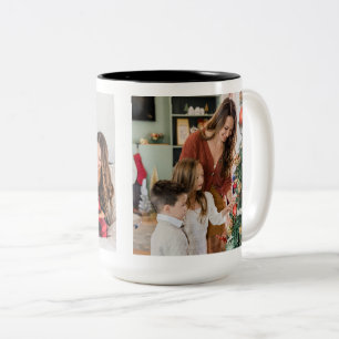 Create Your Own Custom 2 Photo Family Double Side  Two-Tone Coffee Mug
