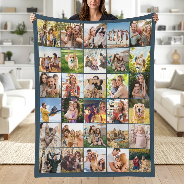 Create Your Own Custom 30 Photo Collage Fleece Blanket (Creator Uploaded)